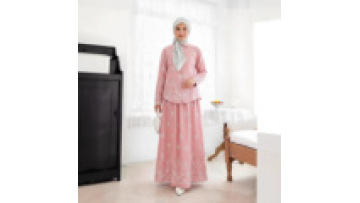 2 Pieces Daily Abaya Malaysian Women's Islamic Clothing Maxi Skirt Set Muslim Floral Blouse Suit Modest Embroidered Casual Robe1
