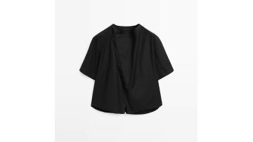 Women's asymmetric closed 100% pure cotton shirt