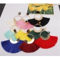 Colorful Bohemian circle Tassel Earrings Bohemian Earrings Fashion flower V-shaped long for women and girls