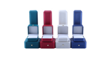 Hanhong custom luxury  gift box High End leather Cases Plastic Boxes packaging Leather Ring Box Pu Jewelry1