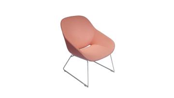 Ergonomic High Back Hollow Design Orange Fixed Frame Integrated Mold Foam Hotel Lobby Loft Reception Lounge Chairs for Office