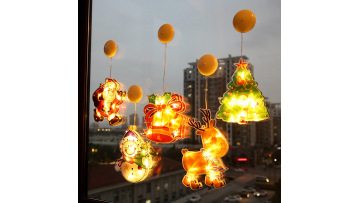 Creative LED Christmas Light Tinkle Bell Star Deer Snowflakes Santa Claus Snowman Cup Sucker Window Decorative Holiday Light1