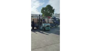 Wooden furniture packaged and shipped