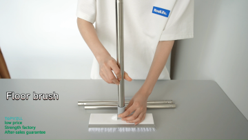 Topwill 3 Connecting Poles - Rubber Wiper Dry Squeegee Bathroom 2 in 1 Floor Scrub Brush Floor Scrub Brush With Long Handle1
