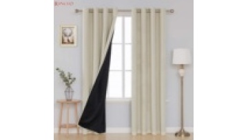 Double Layers 100% blackout solid fabric curtain for Bedroom Full Light Blocking Grommet drapes Curtains living room blackout1