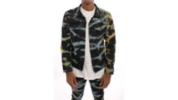 Streetwear Simple Blank Jean Jackets Vintage Tie Dye Button Up Broken Denim Jacket For Men1