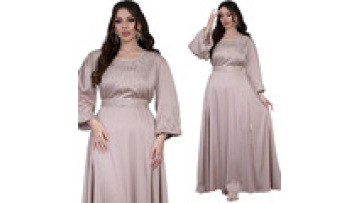 2025 Simple Modest Kaftan Islamic Clothing Abaya Belt Muslin Women's Abaya Long Dress Party Evening Dress Dubai Arab Abayas1