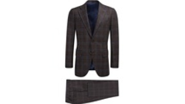 2019 Latest Design High Quality Plaid Checked Men's Suit Made-to-Measure Two-Piece Set Breathable Flat Front Plus Size Options1