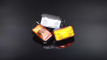 Bus lorry truck trailer warning light waterproof amber 2 LED reflector side marker lamp IP671