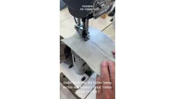 Double Needle Post Bed Leather Upholstery Sewing Machine with Automatic Thread Trimmer