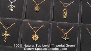 Trendy pendant 18K gold fine jewelry wedding Imperial Green Jadeite jade Pendant1