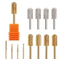 RIKONKA Golden Carbide Nail Drill Bits Manicure Machine Accessory Ceramic Milling Cutters For Manicure Electric Dill Nail Files