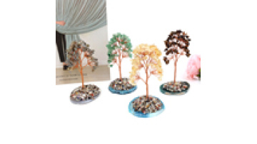 Handcrafted Wire Wrap Natural Crystal Gemstone Chip Trees Fortune Money Tree Feng Shui for Chakra Healing1
