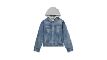 Men's Casual Classic Denim Jacket Button Front Hooded denim jacket Light Blue Jean Jacket Coat1
