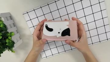 Leather cat short multi-function wallet