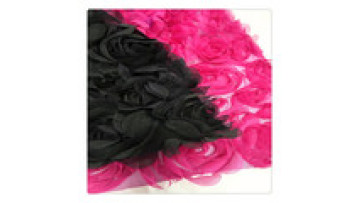nigeria lace fabric black embroidery fabric fuchsia rose tape dress fabric material1