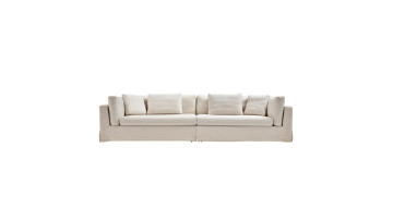 Nordic Modern design home furniture solid wooden foot rice white fabric high resilience sponge elegant leisure sofa1