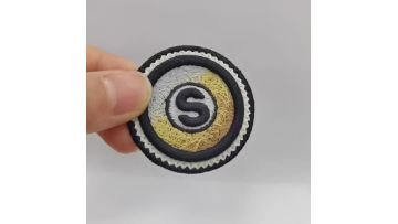 3D circular embroidered patch