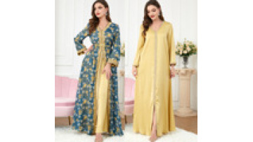2025 New Eid Muslim Evening Party Dresses for Women Middle East Dubai Eid Abaya Fashion Embroidery Robe1