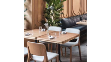 Factory wholesale fashion modern commercial  wooden furniture cafe wood and metal  kitchen dining  restaurant table1