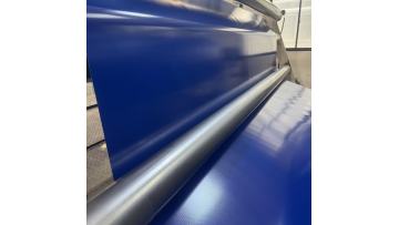 LIVITE 900GSM blue awning PVC fabric membrane materials is in production.