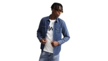 Pure Cotton Long Sleeve  Jeans Jacket  Stylish Denim Shirt With Double Pocket For Men1