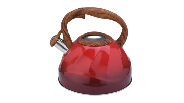 FH-431 201 Stainless Steel Rim Shape Red Teapot