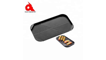 China wholesale Non-stick black color enamel cast iron grill plate1