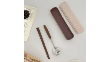 Redwood Handle Cutlery Set/Chopsticks & Spoon Set1