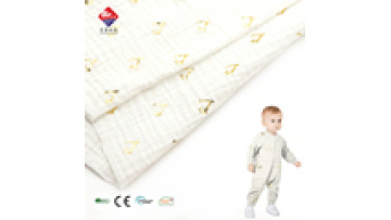 Comfortable 100% Cotton Crepe Fabric Foil Printed Double Sided Crepe Muslin Fabric for Baby Garment Shirt1