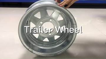 Steel Rim 15 5 Holes for Trailer 15X6 8 Spoke White/Black1