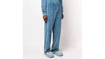 Mens High Waist Loose Plain Velvet Warm Sweat Pants Men Fashionable Winter Trousers1