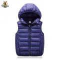 Warm Cotton Baby Boys Girls Vest Child Waistcoat Children Outerwear Hooded Winter Coats Kids Clothes For Age 3-12 Years Old