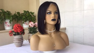 Hot Selling 150 Densty Short Lace Front Human Hair Wigs Raw Indian Hair Wigs Human Hair Straight Bob Wigs For Black Women1