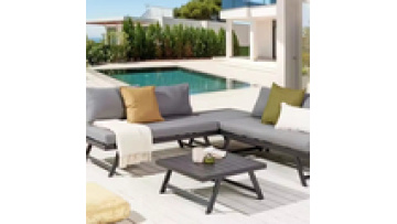 Low price Free sample  High density sponge Metal  Aluminum alloy  Waterproof  Hotel Patio Garden  Outdoor sofa1