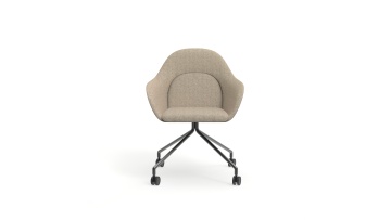 Versatile Fabric Lounge Chairs, Side Chairs & Breakout Chairs with Metal Legs and Casters for Co - working Spaces
