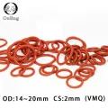 10PC/lot Red Silicone Ring Silicon/VMQ O ring 2mm Thickness OD14/15/16/17/18/19/20*2mm Rubber O-Ring Seal Gaskets ORings Washer