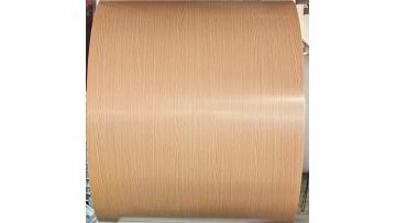Wood-grain laminated metal coil