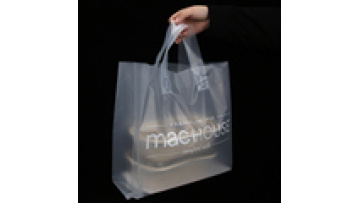 Custom Soft Loop Handle Togo Plastic Bags HDPE LDPE Loop Handle Restaurant Takeaway Plastic Bag for Packing1