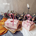 StoBag 5pcs Cake Boxes Wedding Birthday Chocolate Gift Box Baking Bread Biscuit Candy Baby Shower Decoration Dessert Packaging