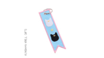 Cute Cat's Head Anime Animation Double Sided Embroidery Keychain Customization1