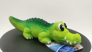LATEX TOY SQUEAKY CROCODILE