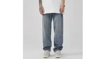 High Quality Custom Washed Denim Jeans Men Straight Baggy Jeans Oversized Loose Jeans1