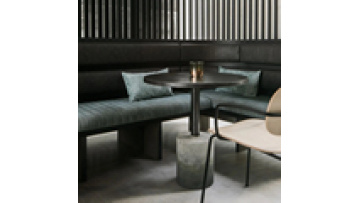 Hot sale commercial furniture cafe I shape leather and wood sectional bench sofa for restaurants booth1