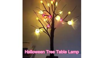 24 LED Pumpkin spider ghost tree Table Lamp For Halloween Party Holiday haunted house atmosphere decor night light1