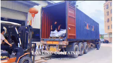 Musical water fountain project loading container