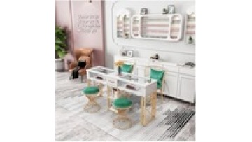 New models Hot sale Free sample  Modern style wireless charge marble furniture Beauty salon Manicure Nail table1