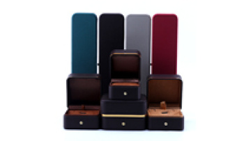Hanhong custom luxury solid color high-grade leather jewelry packaging box stud earrings necklace ring jewelry box1