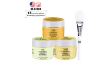Turmeric & Vitamin C Facial Mask Set: Clarifying Clay, Purifying Peel Off, and Hydrating Ice Cream Masks1