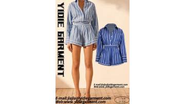 High waisted stripe jumpsuit